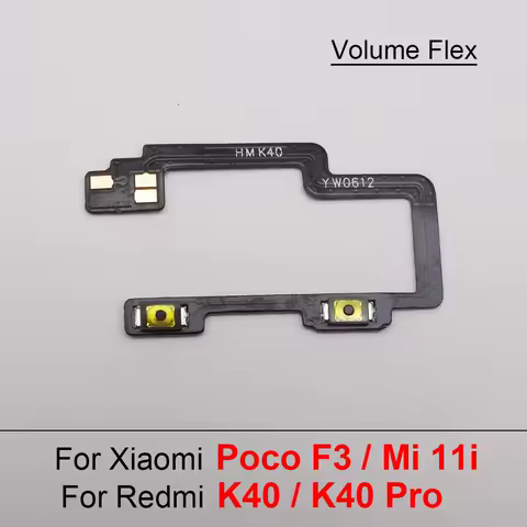 1pc For Xiaomi Poco F3 / Mi 11i / Redmi K40 / K40 Pro Volume Up Down Key Side Button Switch Flex Cable Ribbon Replacement