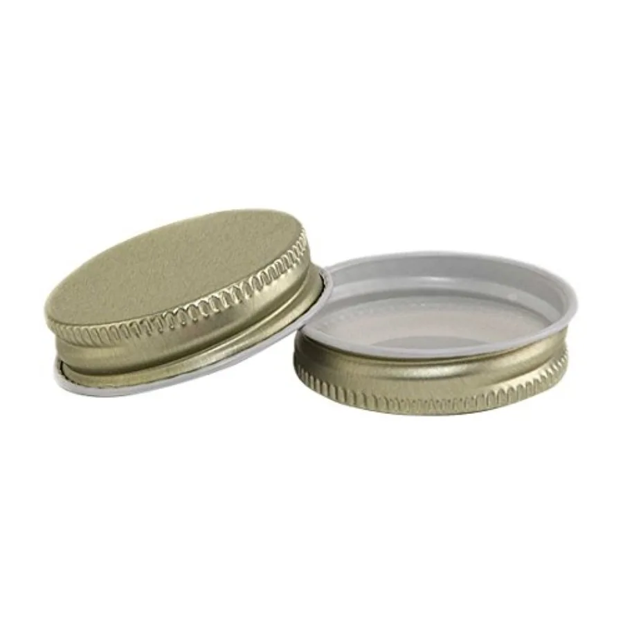 

38mm Gold Metal Screw Caps With Plastisol Liner - Pack of 15 Leak Proof Lids