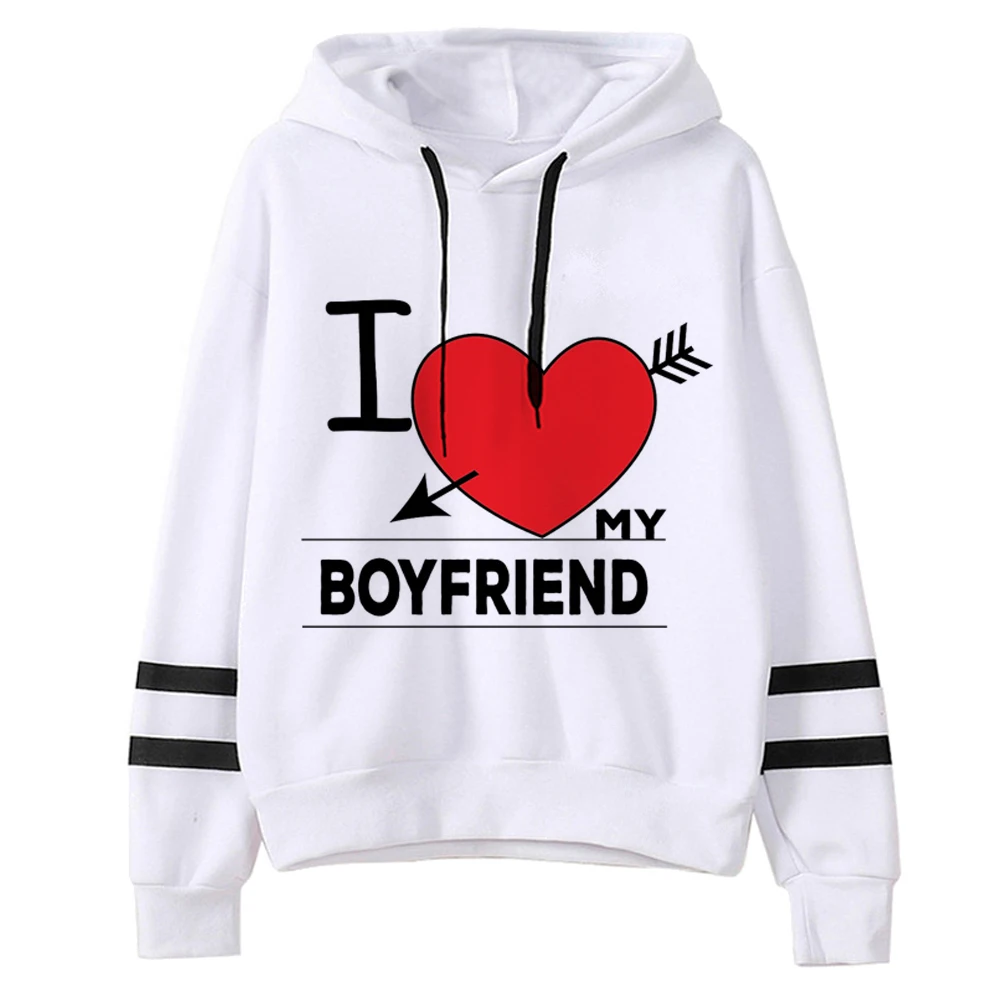 i Love My Boyfriend Girlfriend hoodies women 2023 gothic clothes women Kawaii Hood