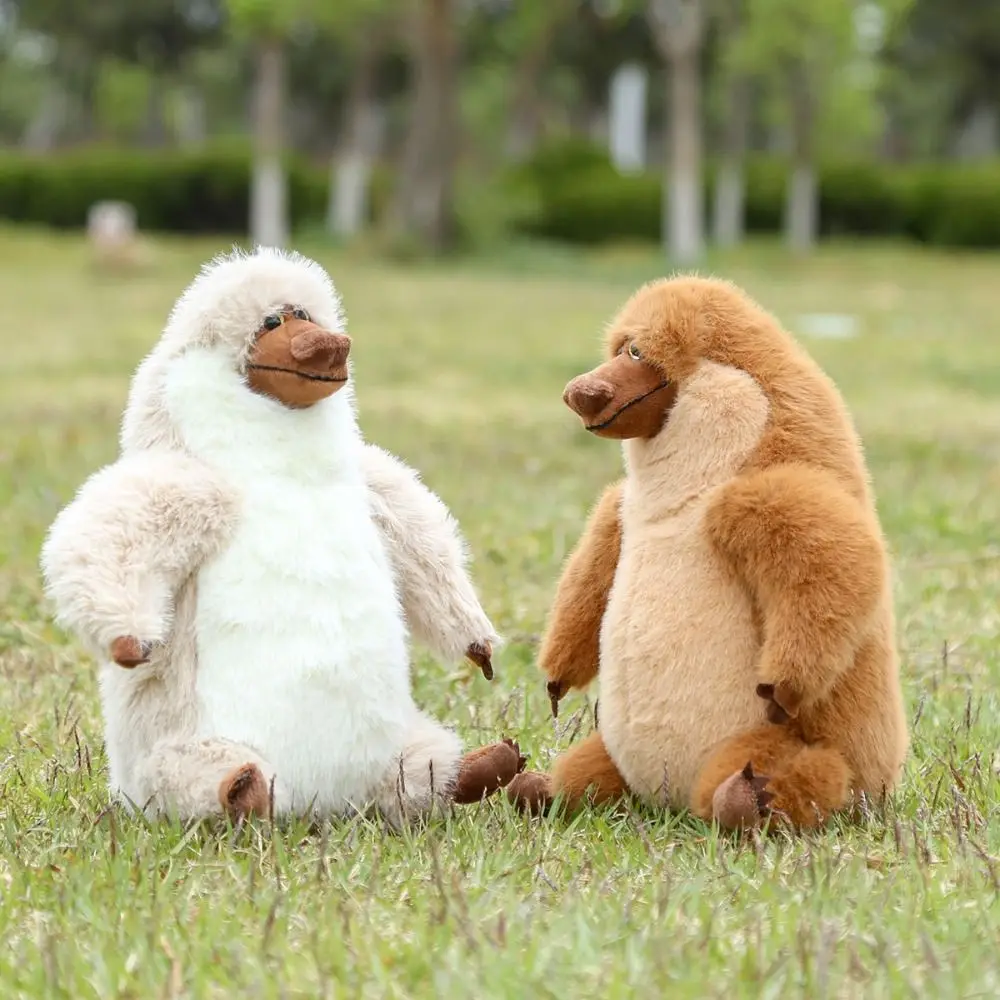 Simpatico scimmia a naso lungo in cotone PP, soffice e morbido scimmia farcita, comode feste di compleanno di animali fatti a mano