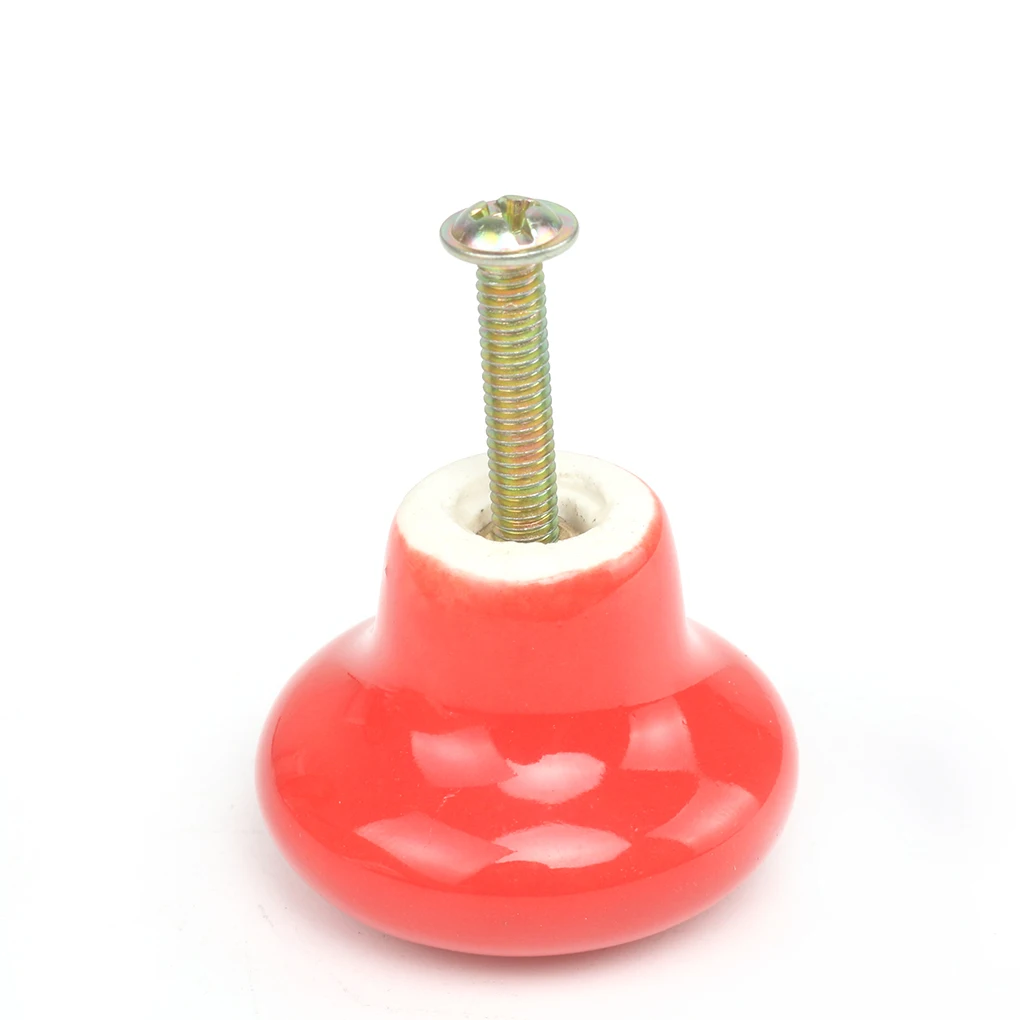 Colorful Ceramics Button Shape Round Handles Pull Knobs for Cabinet Cupboard Wardrobe Drawer Closet Door