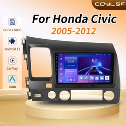 8G+128G Carplay For Honda Civic 2005 - 2012 Car Radio Multimedia Video Player Navigation stereo GPS 9inch Android 13