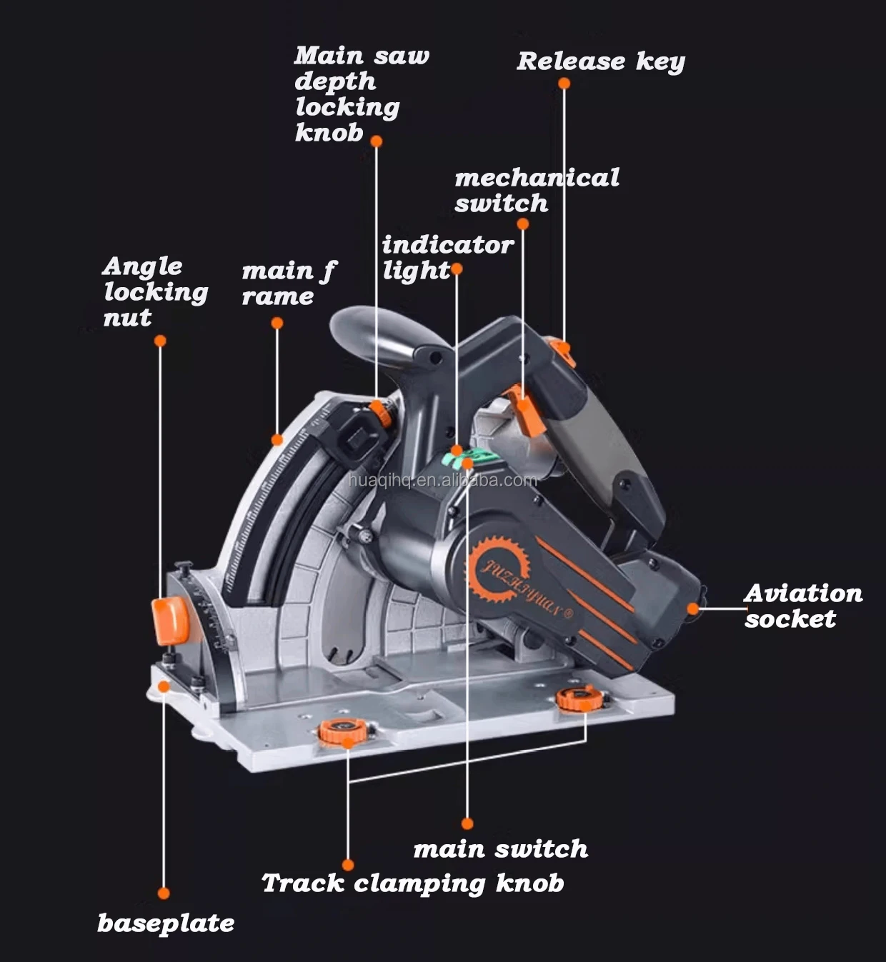 1600W Electric Track Saw DIY Wood Cutting Machine Efficient Portable Power Circular Woodworking Tool