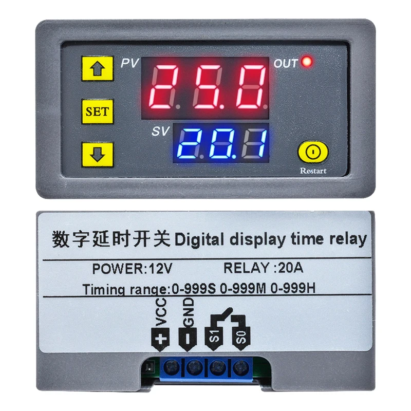 12V24V220V Infinite Cycle Delay Relay Module Multi-Function Dual Digital Display Adjustable Time Relay