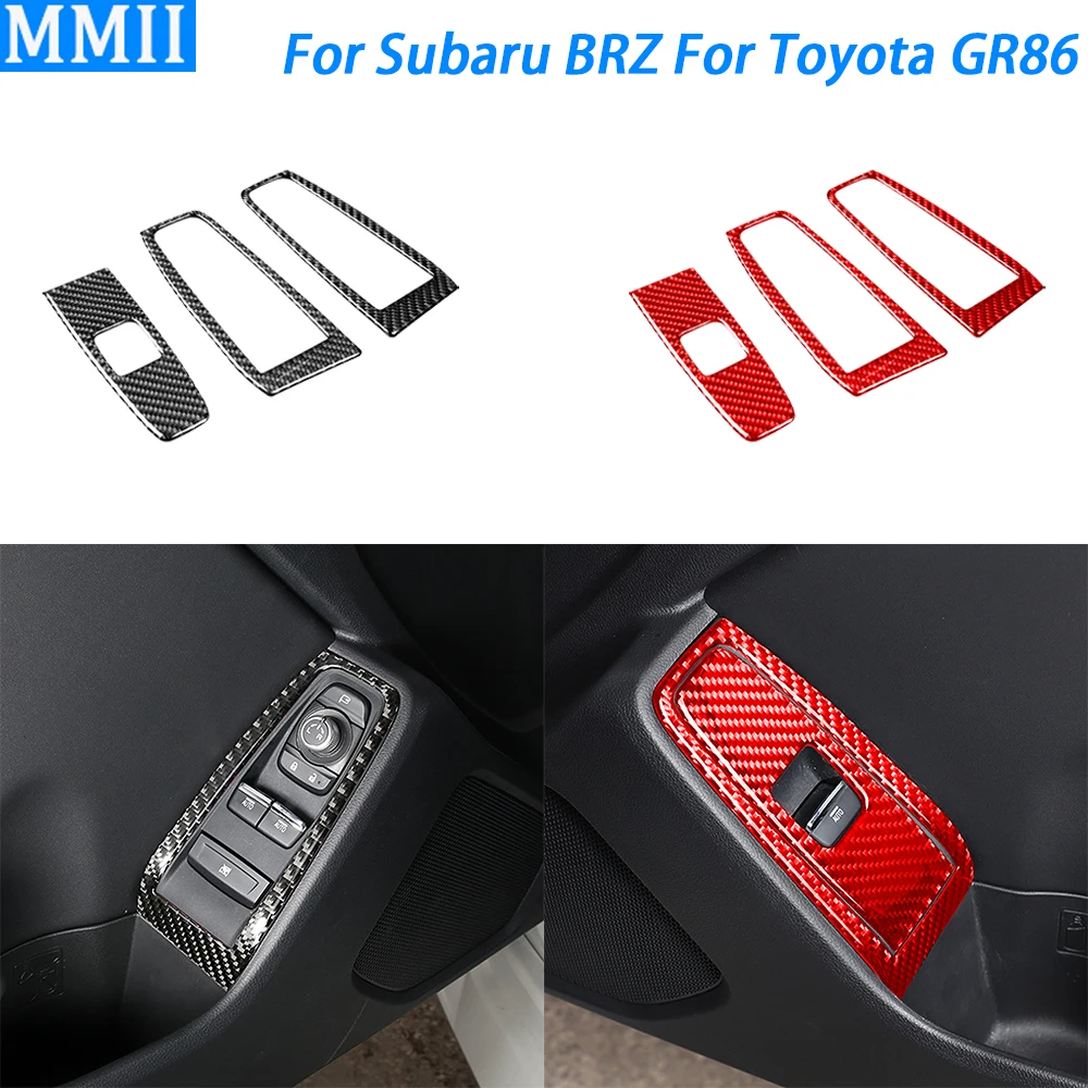 

For Subaru BRZ For Toyota GR86 2022-2023 Carbon Fiber Window Lift Switch Panel Cover Car Interior Decoration Accessories Sticker