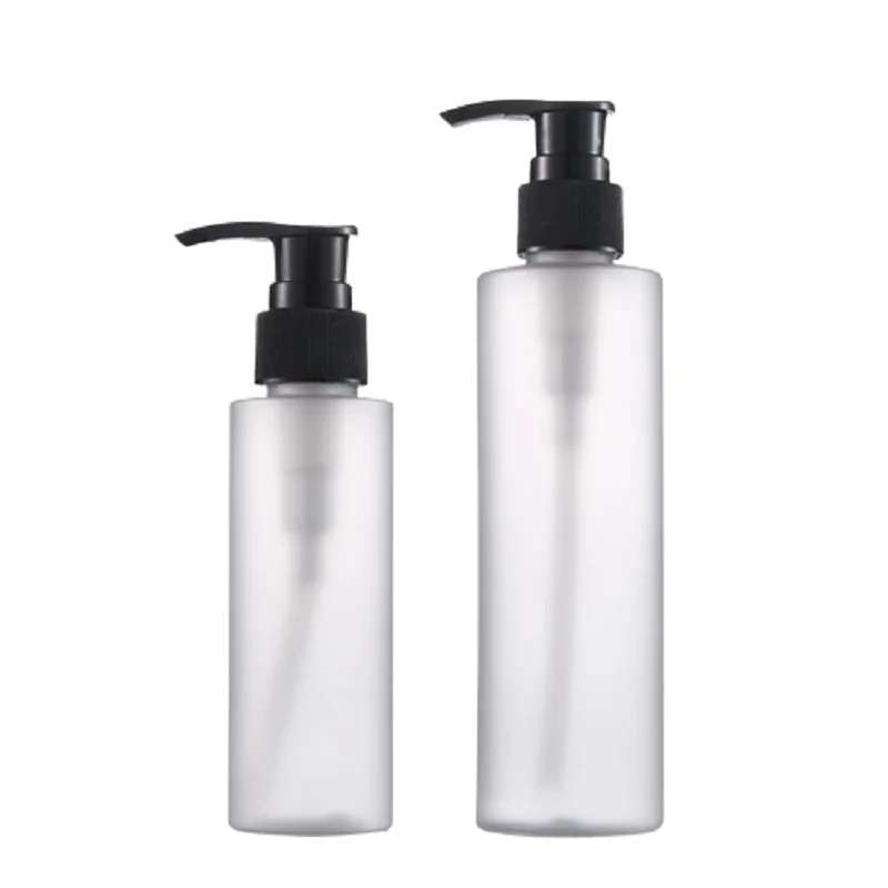 20Pcs 100ml 200ml Frost Plastic Refillable Bottles Cylinder Hand Wash Liquid Shampoo Dispenser Cosmetic Cream Lotion Pump Bottle