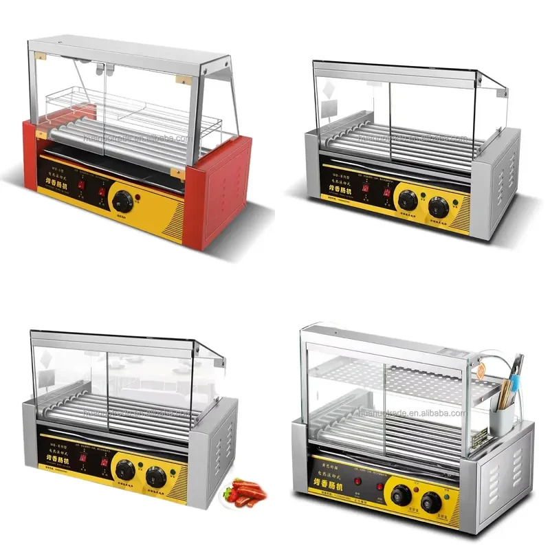 2026 Electric Rolling Sausage Grill Machine 7-Tube Hot Dog Maker with Heating Function New 220V Easy to Operate for Business