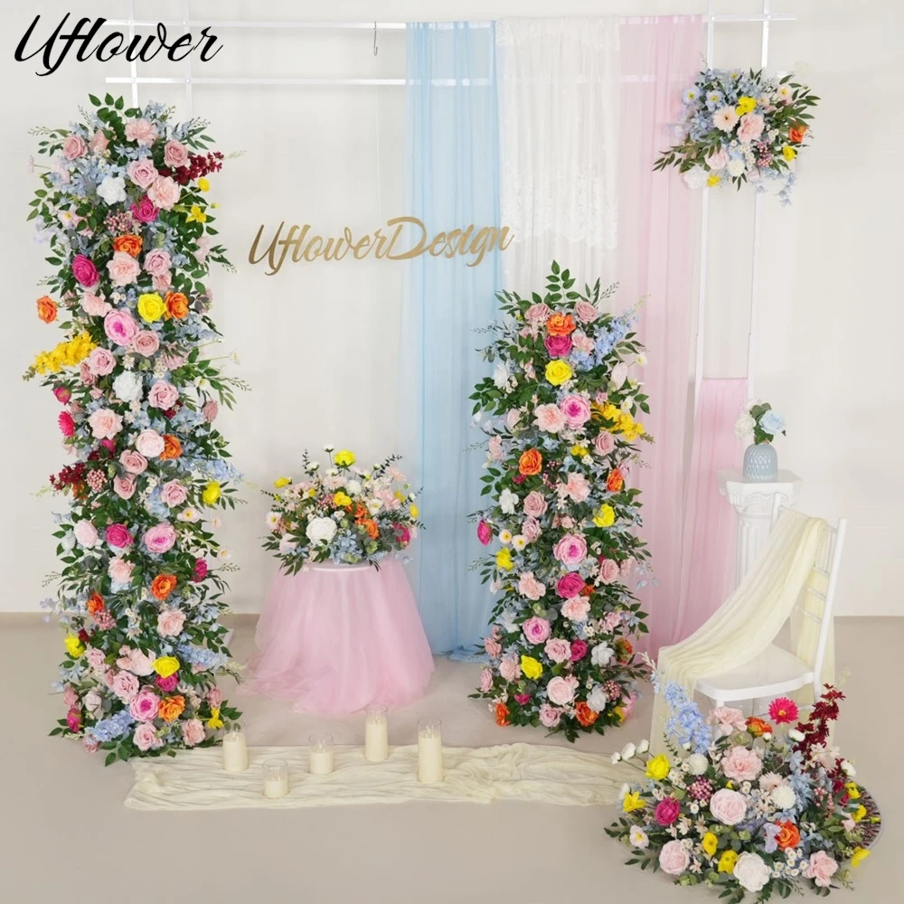

Uflower Красочная Роза Зелень Цветочный Ряд Цветочный Шар Свадебный Фон Арка Декор Столешница Цветочная Композиция Реквизит Для Вечеринки