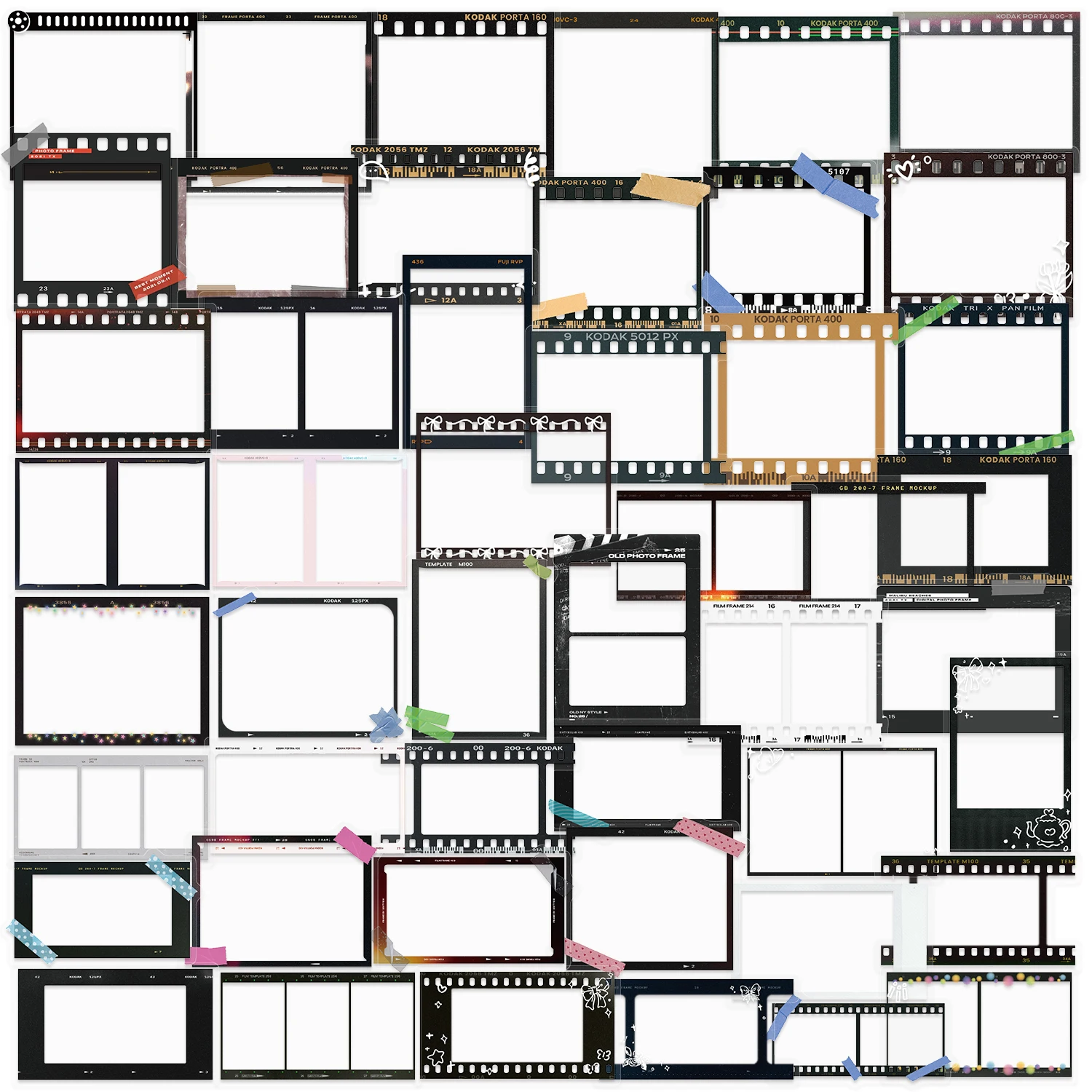 50pcs Developing Time Transparent Sticker Set, Vinyl, Laptop, Skateboard, Water Bottle, Notebook Stickers