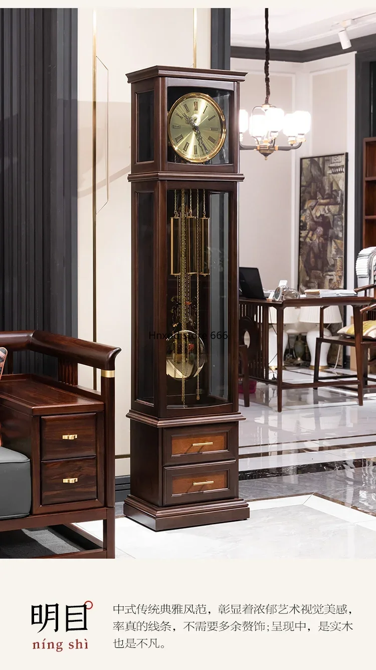 German Hermle Chinese Retro the Grandfather Clock Living Room Villa Clock Mechanical Solid Wood Vertical Pendulum Clock