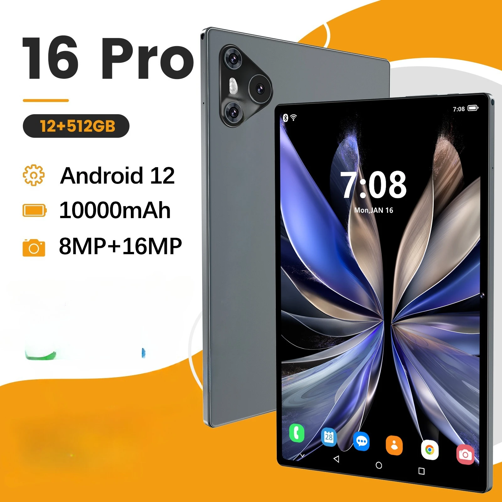 Tablette PC nouvel grand écran 10,1 pouces 5G 12 + 512