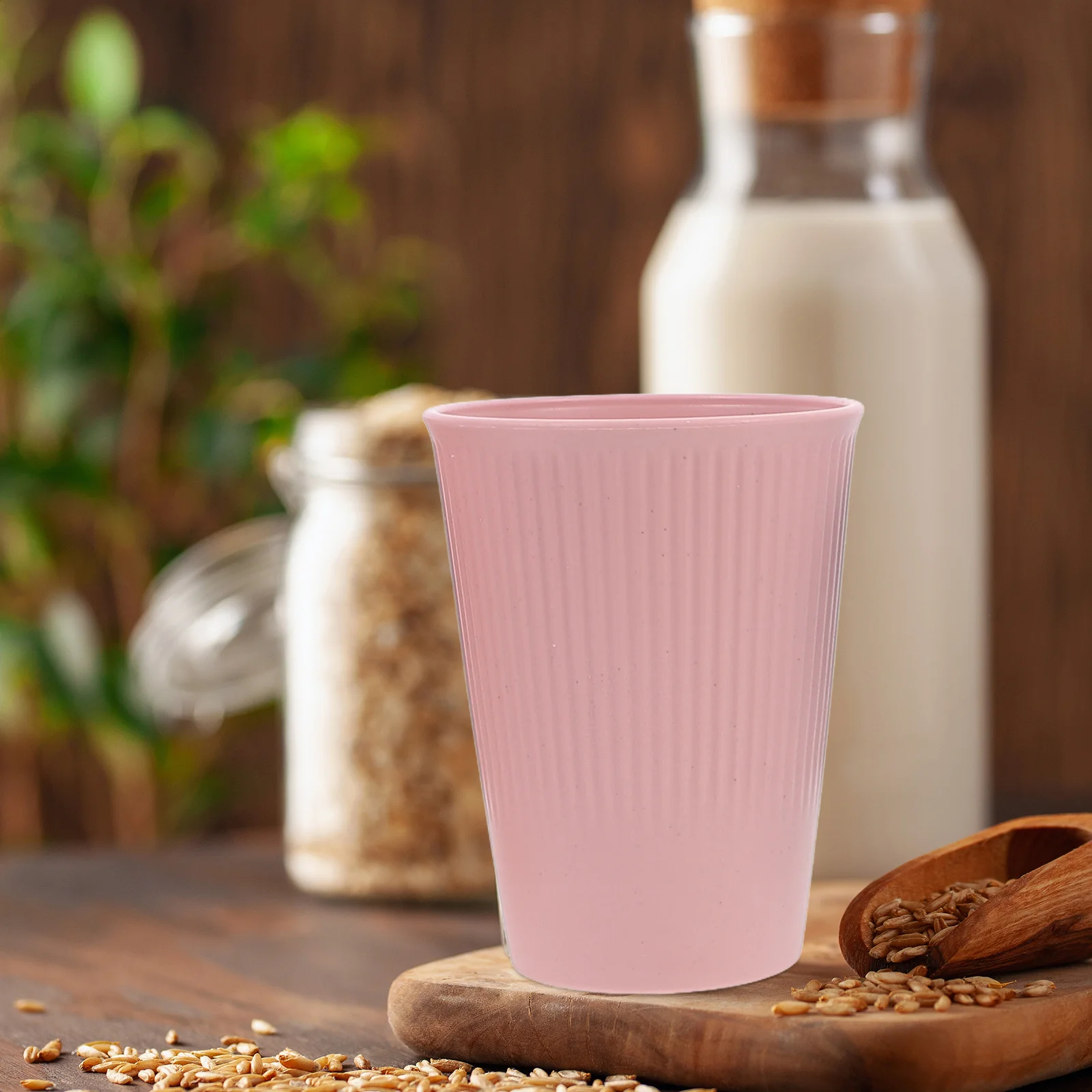 

8Pcs Vertical Stripe Drinking Cup Vibrant Colors Non-Slip Grip Lightweight Portable Multi-Use Beverage Holder for Party Wedding