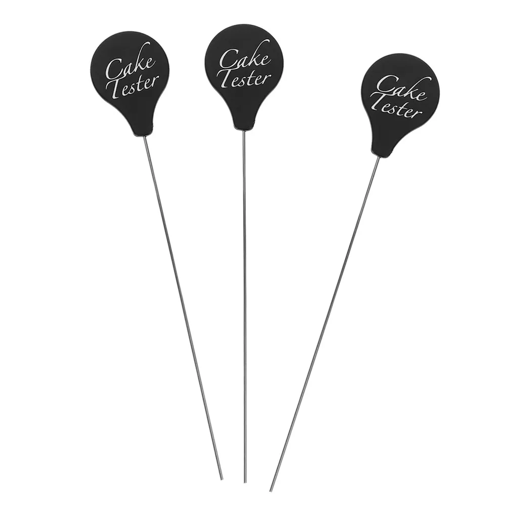 3Pcs Metal Cake Tester Stainless Steel Reusable Cake Testing Sticks Baking Kitchen Tool Accurate Doneness Measurement Home Use