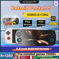 Retroid Pocket 5 Rp5 Retro Handheld Game Video Player Console  8+128G 5.5 Inch OLED HD Screen Android13 Bluetooth 512G PSP PS2