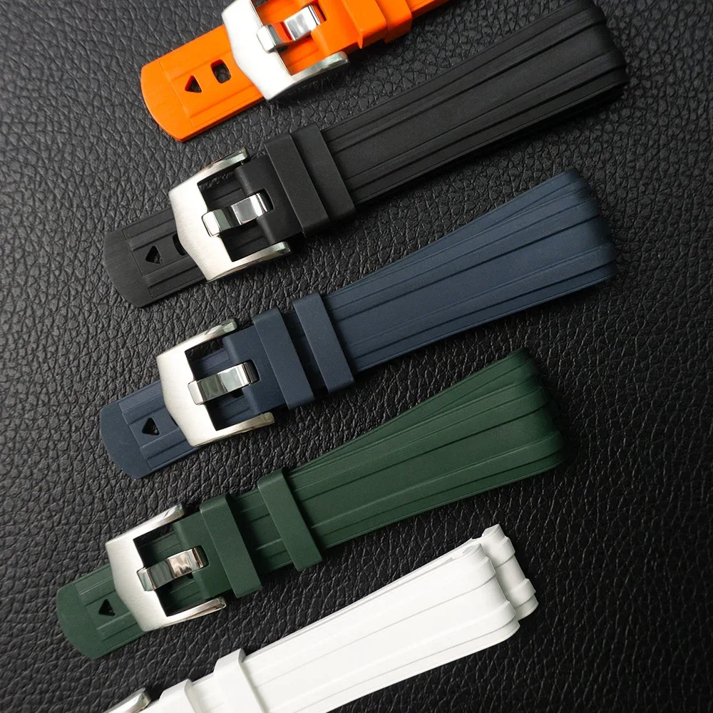 오메가 씨마스터 300 교체용 고무 스트랩, 곡선 끝 20mm, 손목 밴드 팔찌, 여성 남성 밴드, 방수 시계 액세서리