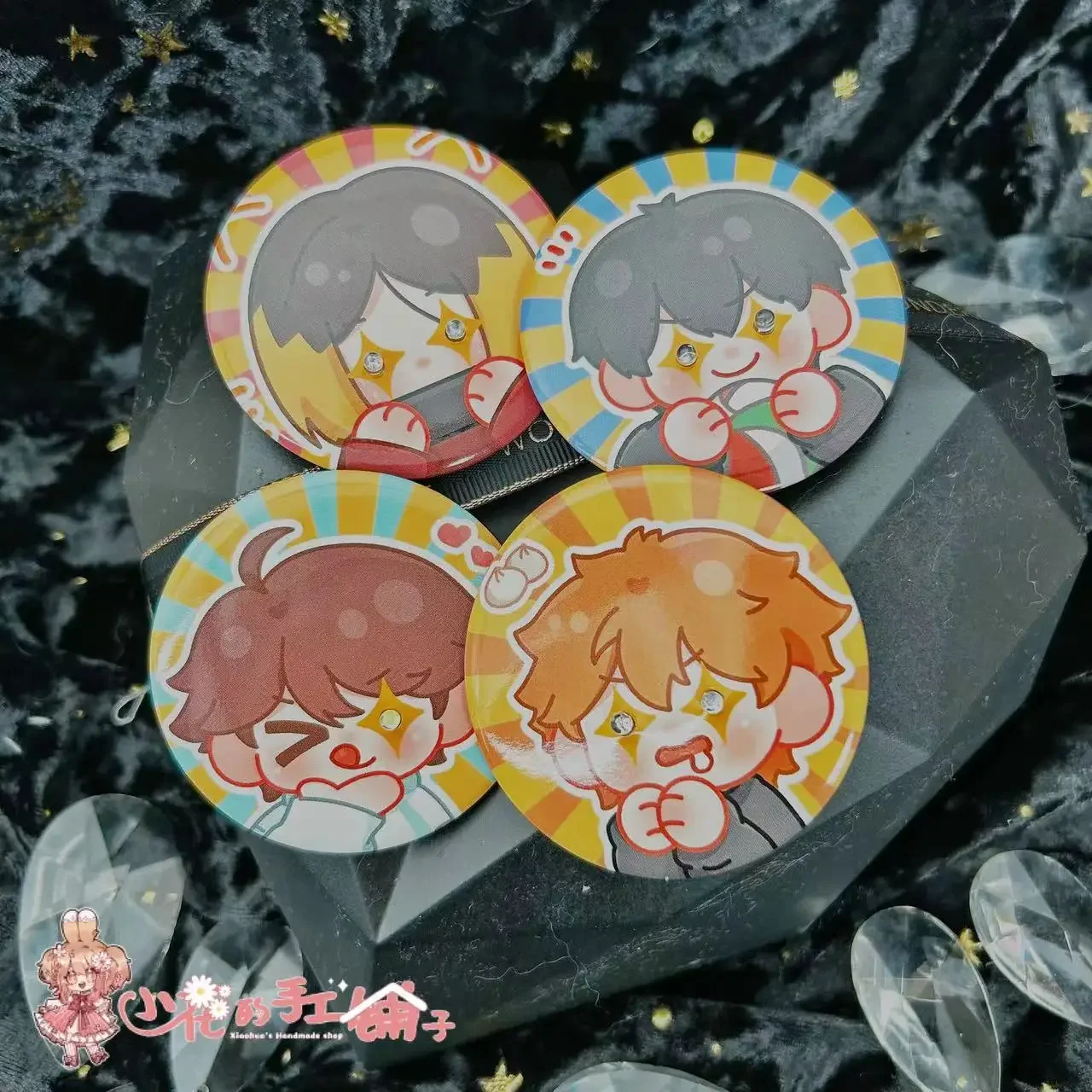 จัดจําหน่ายอนิเมะ!! Oikawa Tooru Tobio Kageyama Shoyo Hinata Kozume Kenma Kospy Shine Give Out Light Flash 58Mm Badge Ornament