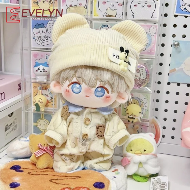 

Evelyn 20cm Cotton Doll's Clothes Outfit Changing Plush Dolls Clothing Set Mini Cute Doll Clothes Pajamas Cap Suit Kids Toys