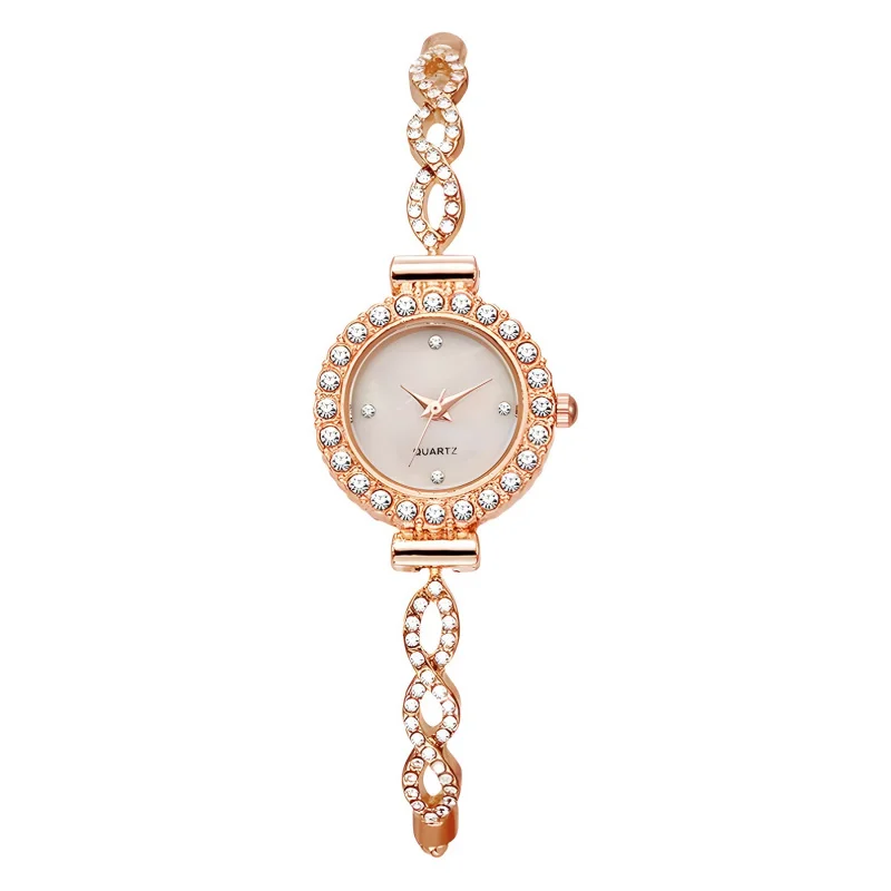 Luxo Mulheres Brilhante Pulseira Relógios Rose Gold Watch Moda Feminina Elegante Quartz Diamond Relógio De Pulso Feminino Reloj Mujer