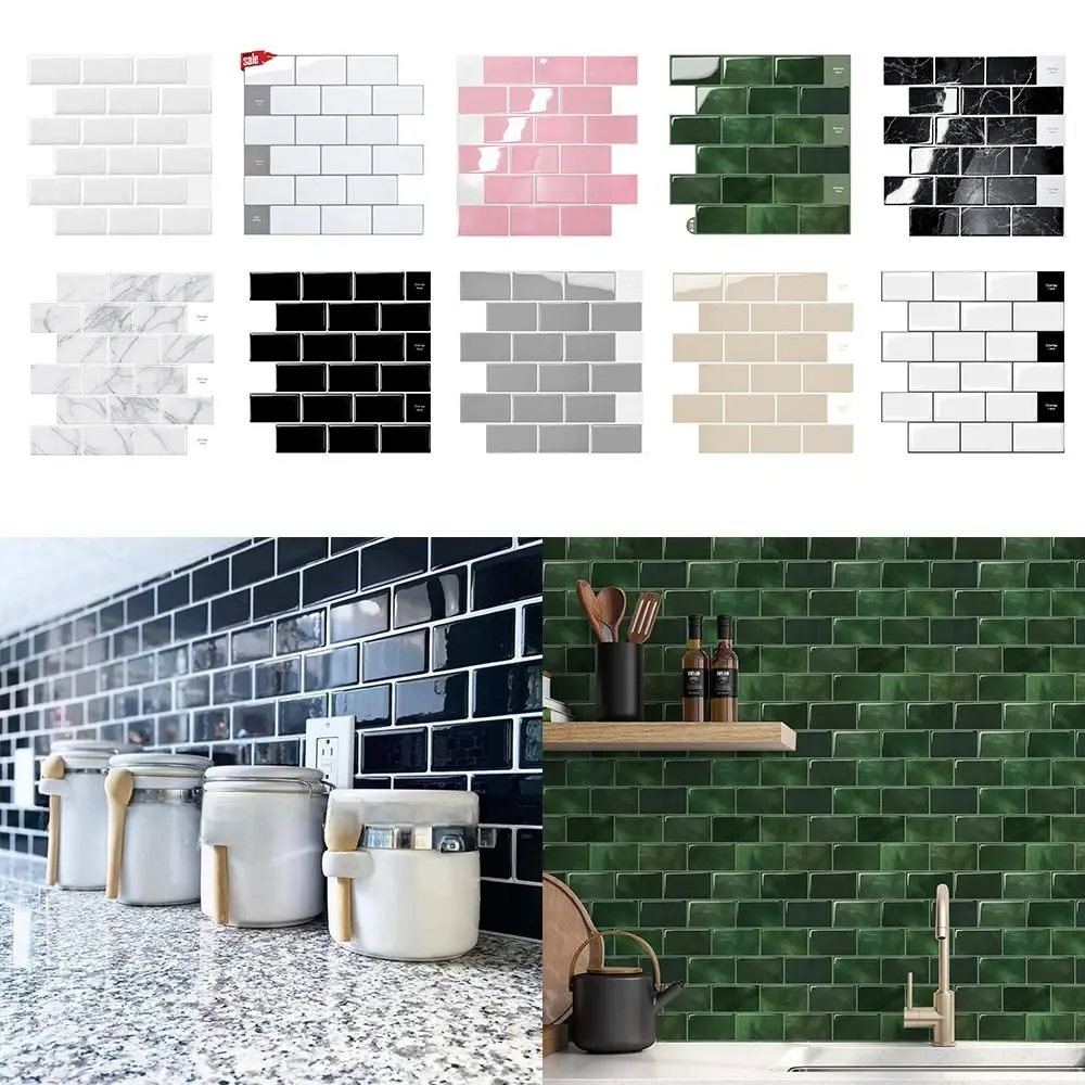 Self-adhesive 3D Stereo Wall Stickers Waterproof Brick Design Peel and Stick Wallpapers Oil Proof Moisture-proof