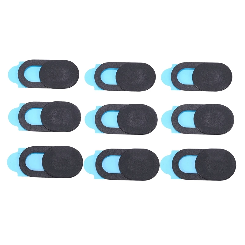 New 9Pcs Plastic Camera Shield Stickers Notebook PC Tablet PC Mobile Anti-Hacker Peeping Protection Privacy Cover Black