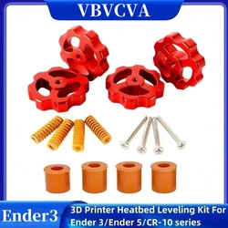 3D Printer Heatbed Leveling Kit Aluminum Hand Twist Leveling Nut + Springs + Silicone Column 18mm 16mm for Ender 3/Ender 5/CR-10