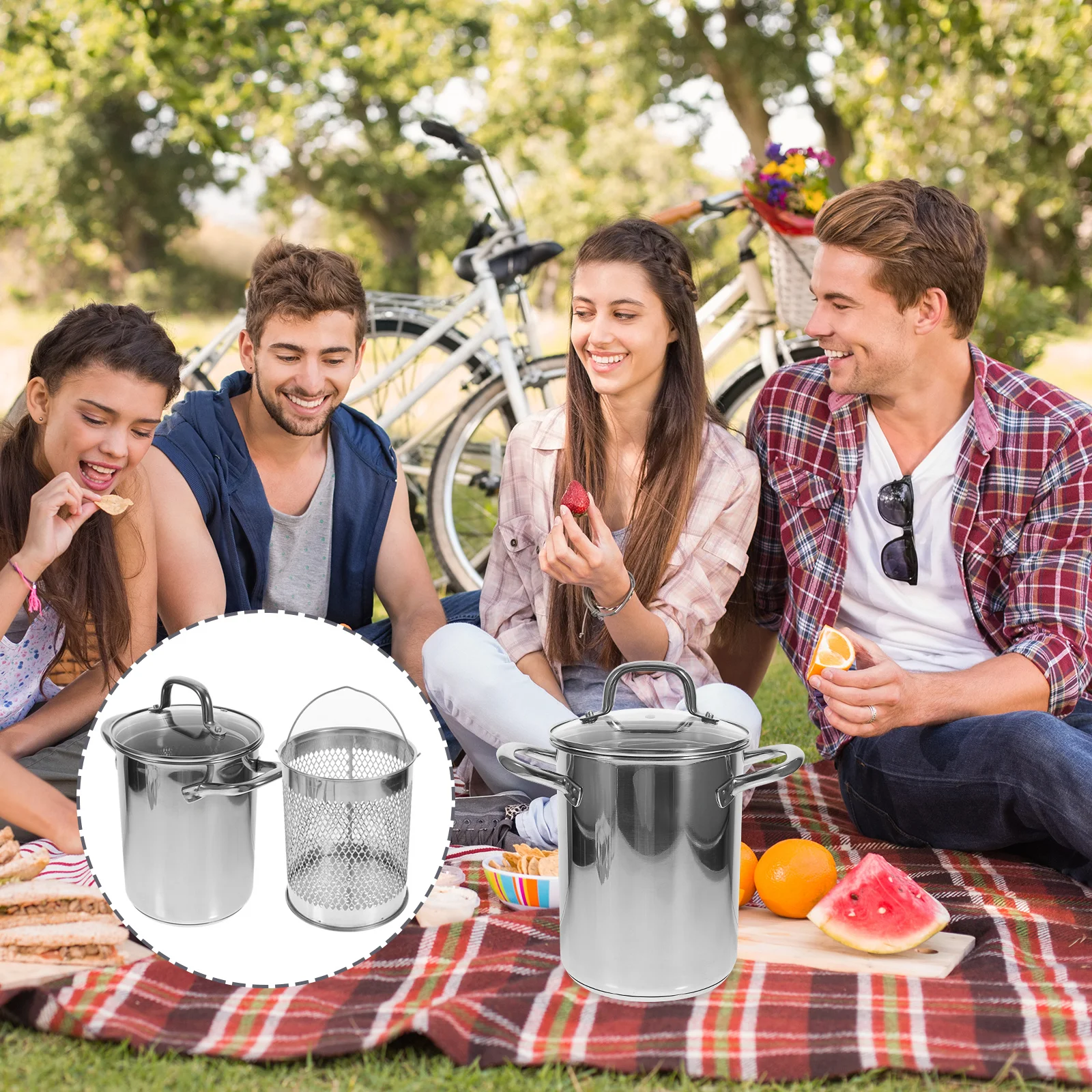 

1 set 1 Set 304 Stainless Steel Deep Frying Pot Nonstick Tempura Cookware Oil Drainer Basket For Gas Electric Induction Stove