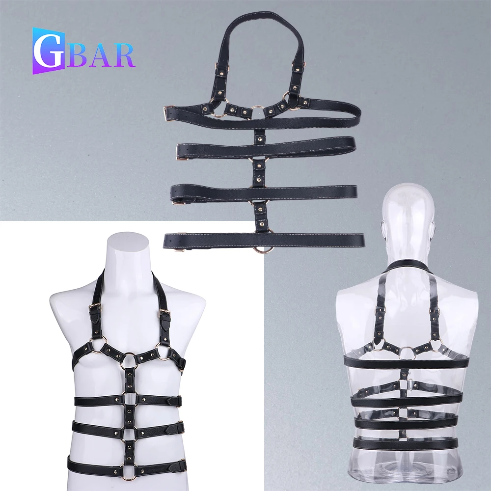 GBAR أحزمة عبودية الجسم زوجين يمزح حزام يمكن ارتداؤها قابل للتعديل الجلود ملزمة تسخير BDSM الجنس لعب للنساء الرجال ألعاب اللعب
