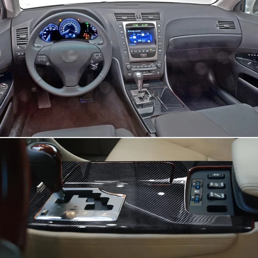 Carbon Fiber Interior Trim Set For Lexus GS 2006-2011 Series Central Console  Door Handle Decals