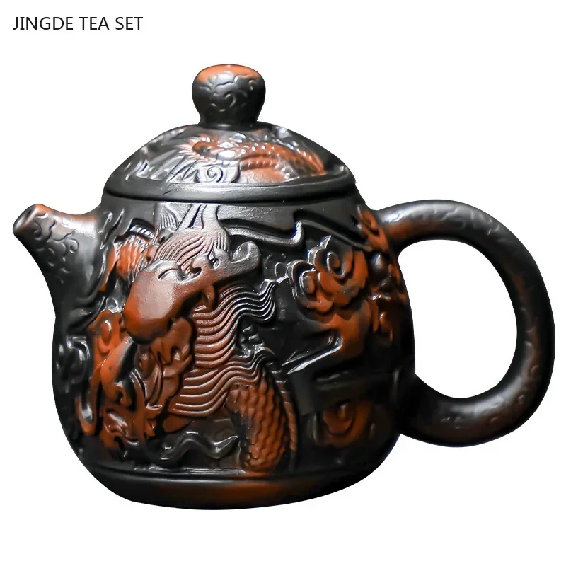 

Ручная работа рельефный фиолетовый керамический чайник домашний Вращающийся Чайник для вырезания воды