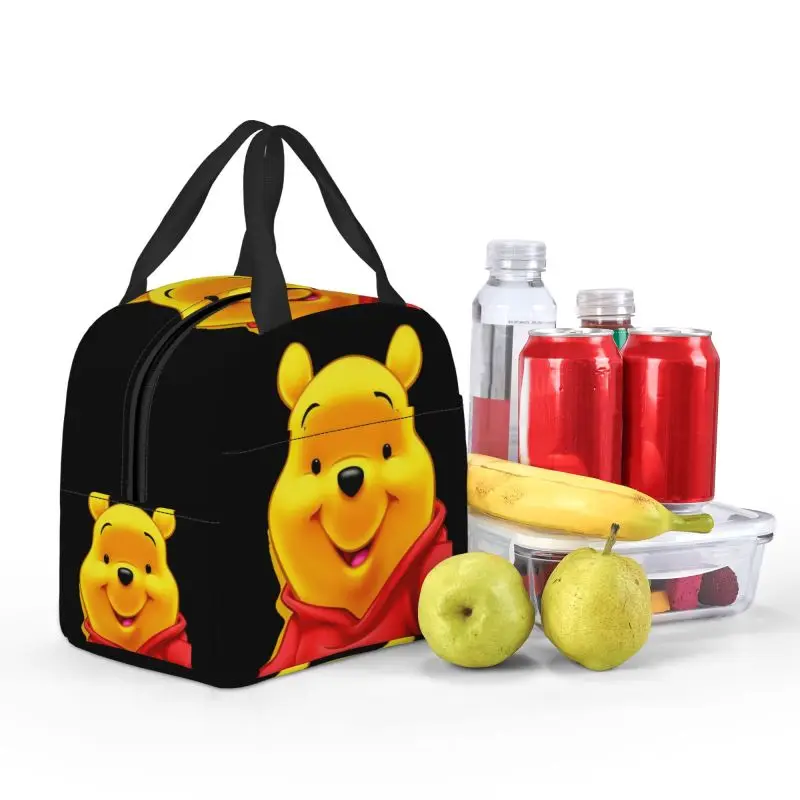 Winnie The Pooh Insulated Lunch Box for Women Cartoon Bear Reusable Warm Cooler Thermal Lunch Bag Picnic Container Tote Bags