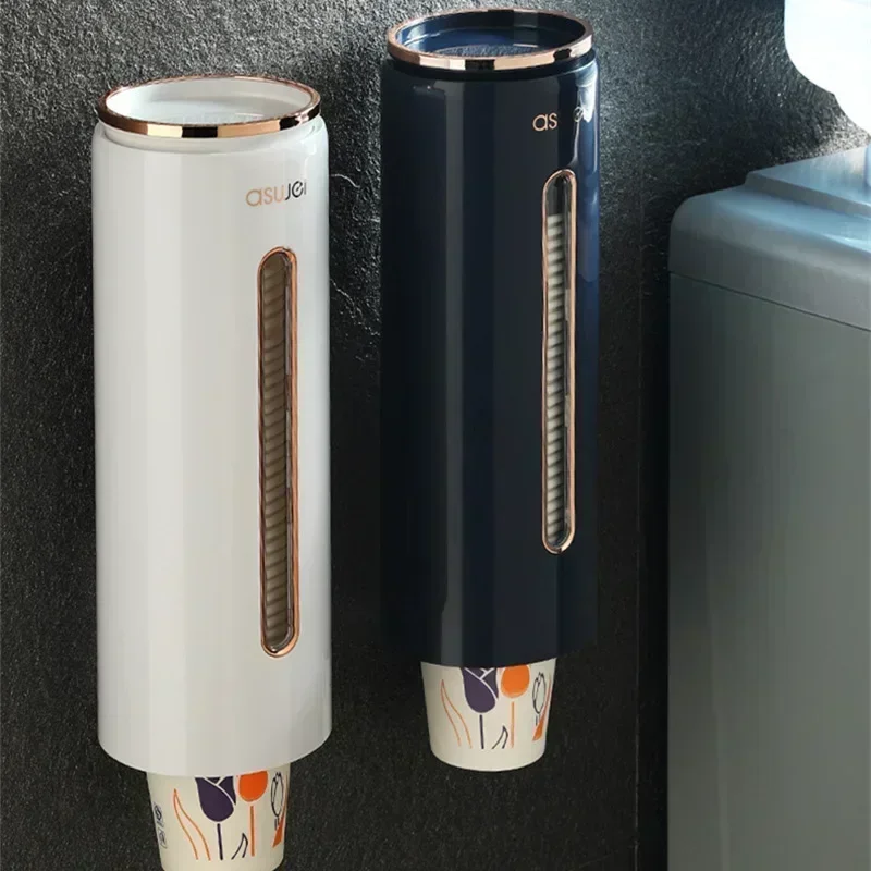kitchen Dispenser Automatically Drop Cup Remover Wall Mounted Disposable Paper Cups Dispenser Plastic Cup living room Container