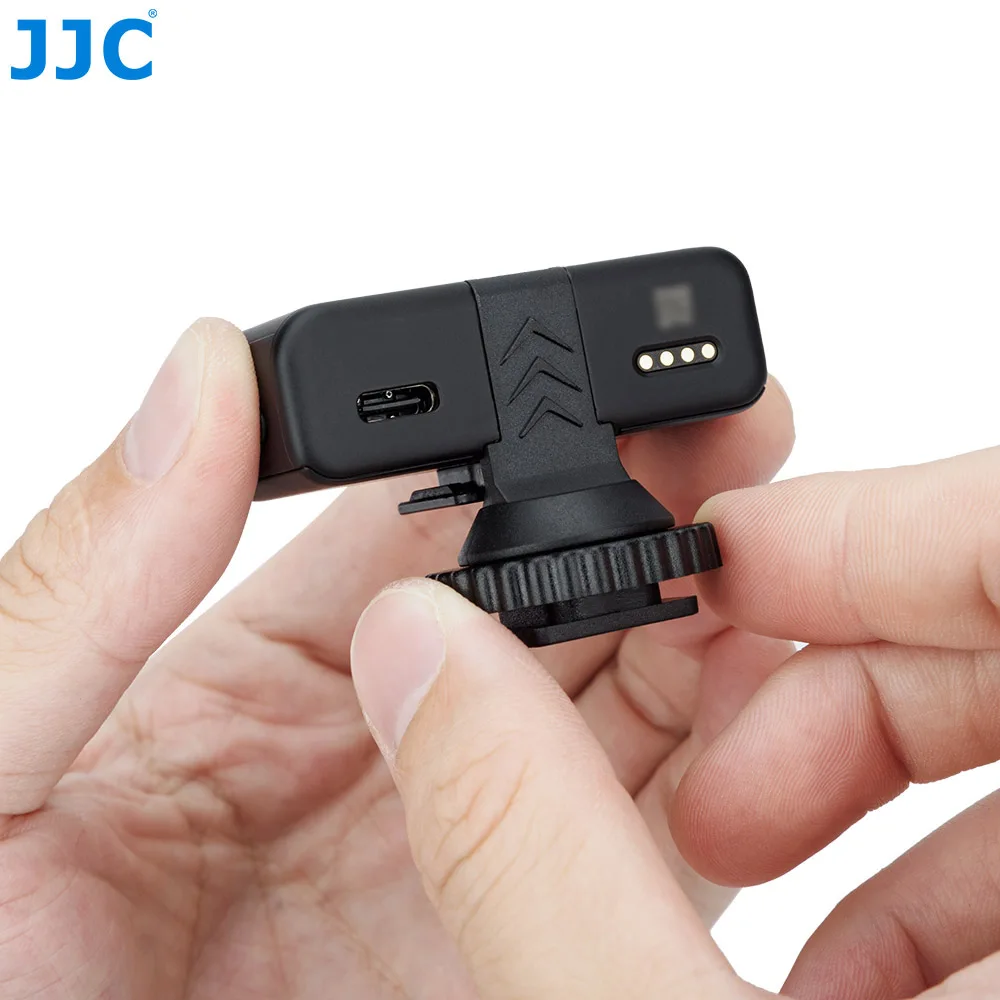 Adapter kamery JJC DJI Mic 2 z adapterem otworu na śrubę 1/4-20 na gorącą stopkę kamery poprawiający jakość dźwięku podczas nagrywania wideo