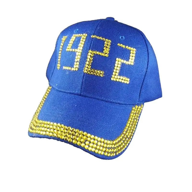 Wholesale crystal stone SGR Sorority letters style Glass denim caps women Rhinestone Hat