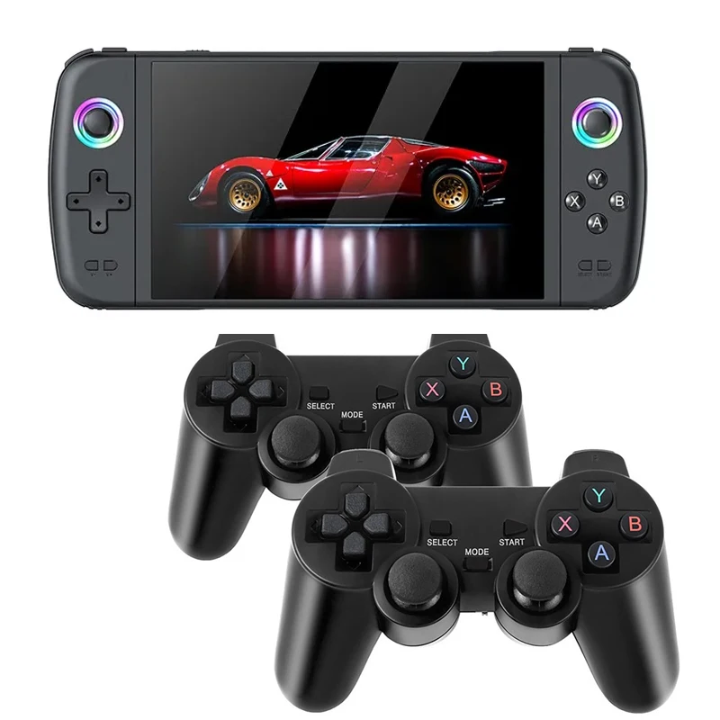 

Портативная карманная портативная игровая консоль в стиле ретро, 64 ГБ, 128 ГБ, 7,0-дюймовый IPS-экран, дисплей 1024*600, LINUX HDMI, детский подарок