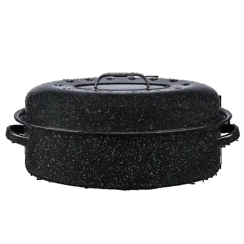 18" Covered Oval Roaster, 15 Pound Capacity, Roasting Pan