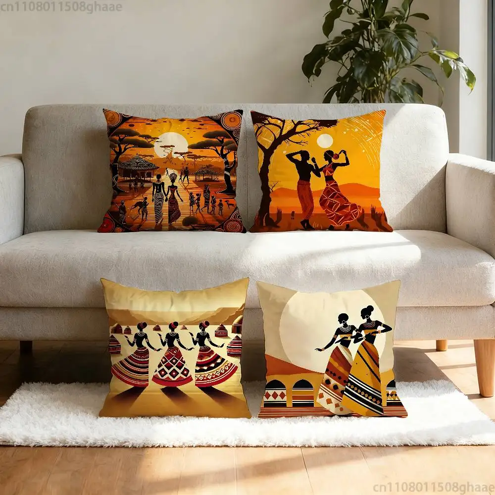 African Tribal Style pillowcase casual style decoration, suitable for home decoration (excluding pillow core)