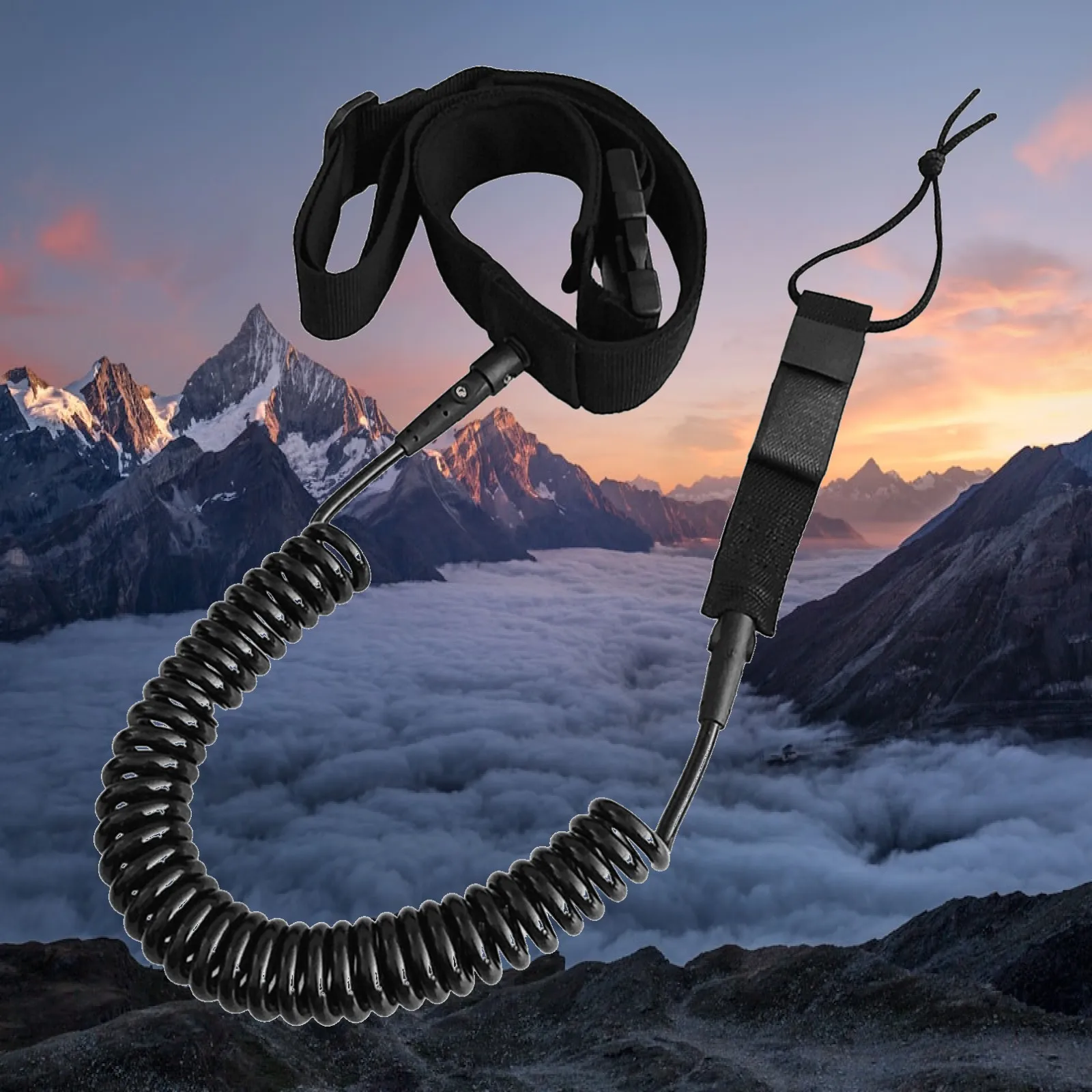 Coiled SUP Leash Durable TPU Stainless Steel Surfboard Waist Rope Stand Up Paddle for Beginners