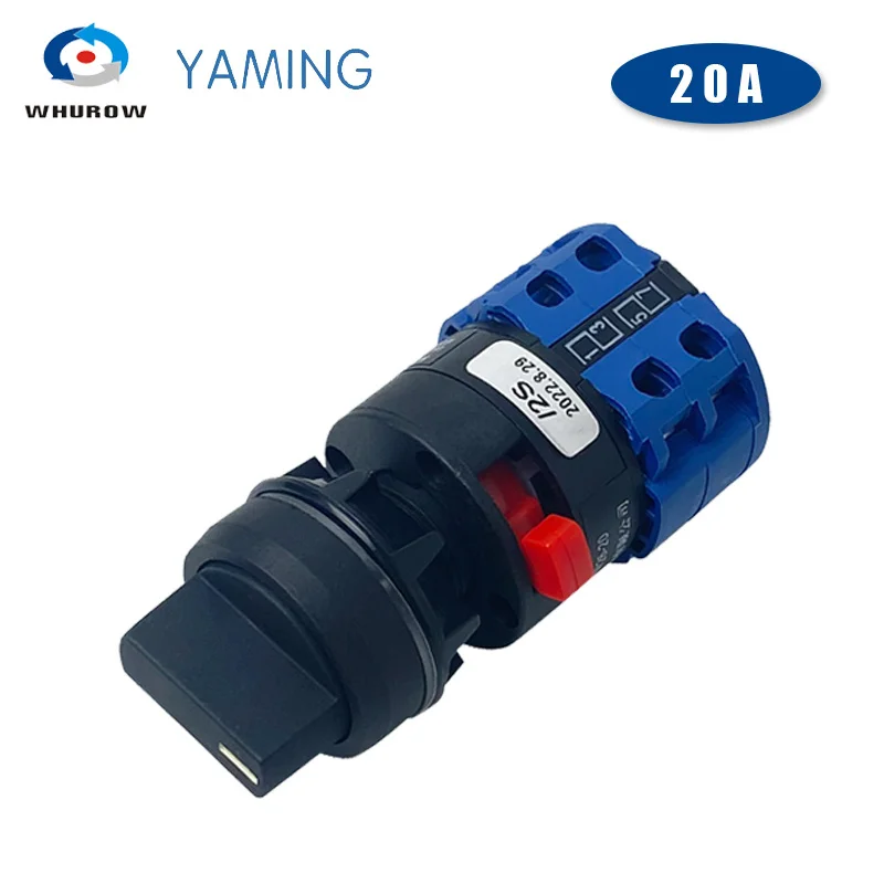 

LW26-20S Single Hole Mounting Size 22mm Rotary Cam Switch 20A Changeover Main Selector Silver Contact YMW26