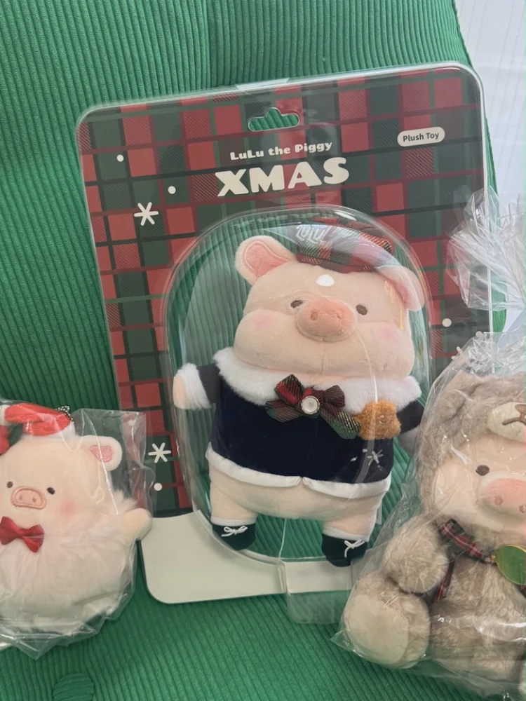 Nieuwe Lulu Varken Kerst Serie Knuffels Pop Gevulde Kawaii Dierenpop Zachte Winterpop Cartoon Decoratie Speelgoed Kerstcadeau