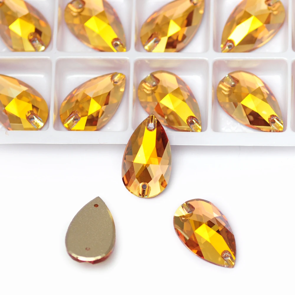 YANRUO 3230 قطرة معدنية أشعة الشمس خياطة على الأحجار الراين قطرات ستراس مسطح الذهب الأحجار الكريمة والمجوهرات الأحجار ديكور الملابس #2