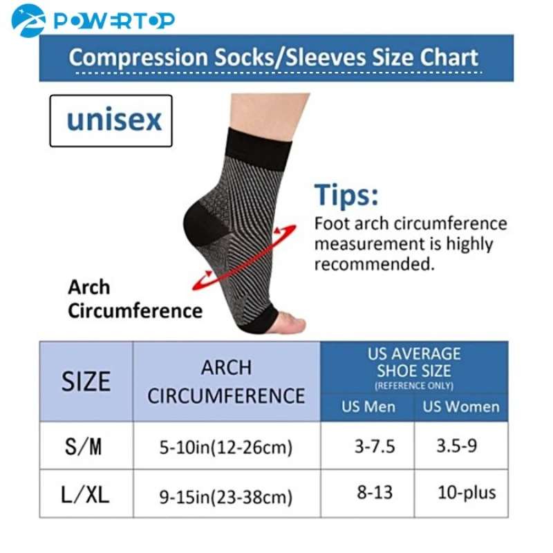 1Pair Plantar Fasciitis Socks Sleeves,30-40mmHg Compression Socks for Ankle Support,Injury Recovery, Eases Swelling Women Men