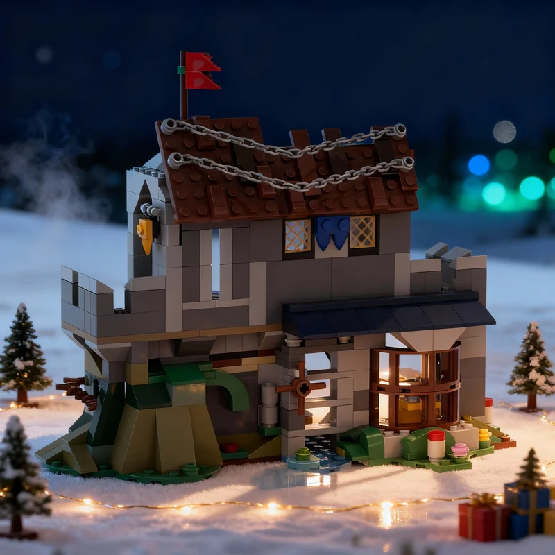 

363pcs MOC Market Mill Add Castle Model Building Blocks Construction DIY Creative Christmas Gifts Education Toy Idea Brick Kids