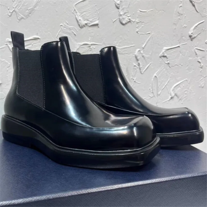 Stivaletti da uomo Slip-on con punta quadrata da uomo firmati