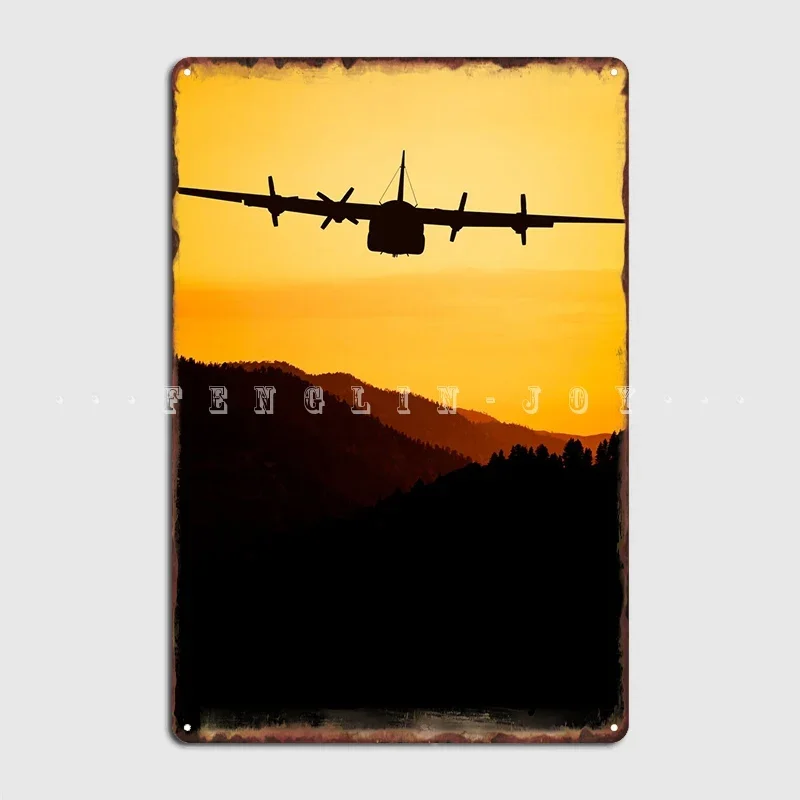 Military Transport Plane Metal Plaque Poster Cinema Garage Cave Pub Funny Painting Décor Tin Sign Poster