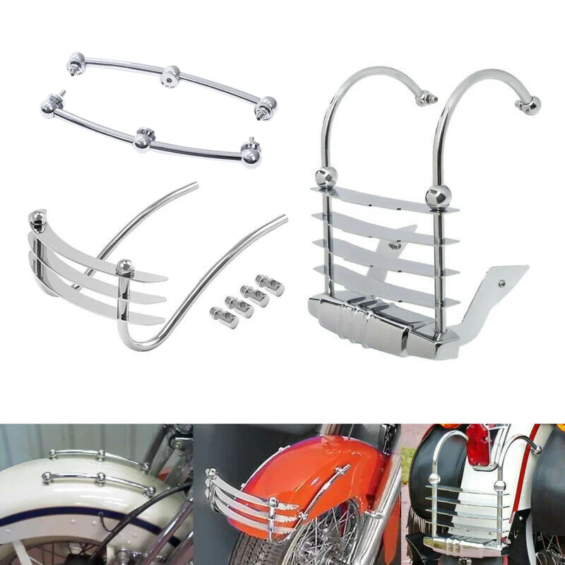 Spear Trims Front Rear Fender Bumper Cheese Grater Mudguard For Harley Heritage Springer FLSTS 1997-2003 Motorcycle