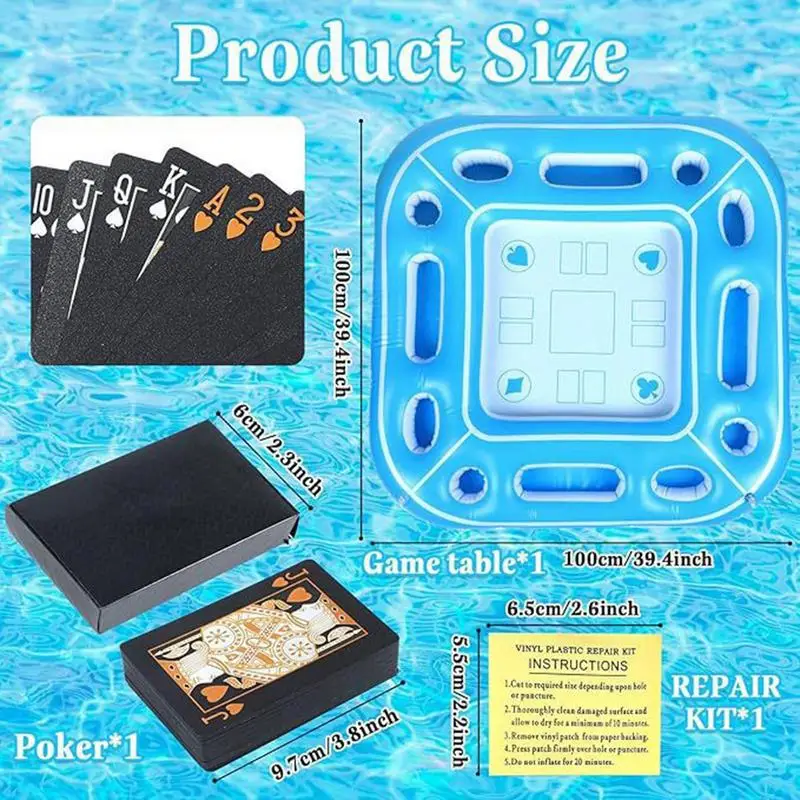 Floating Table For Pool Inflatable Board Games Table Fun Portable Waterproof Floating Desk For Lake Beach Family Vacation Adults