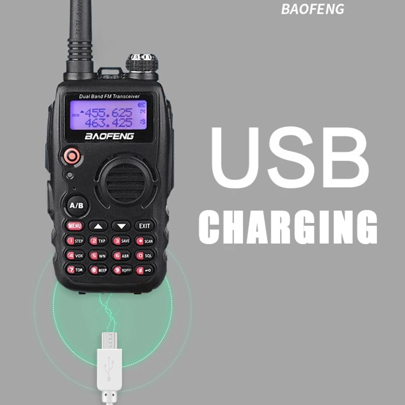 Baofeng BF A52 Walkie Talkie Mini portabel, radio Ham CB dua arah VHF/UHF 136-174/400-470MHZ untuk luar ruangan berburu berkendara mendaki