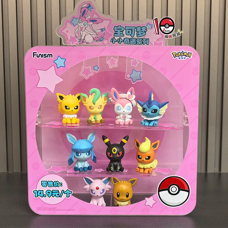 

In Stock Funism Pokémon Mini Figures Display Case Eeveelution Set Eevee Sylveon Umbreon Collectible Ornaments fans Gifts