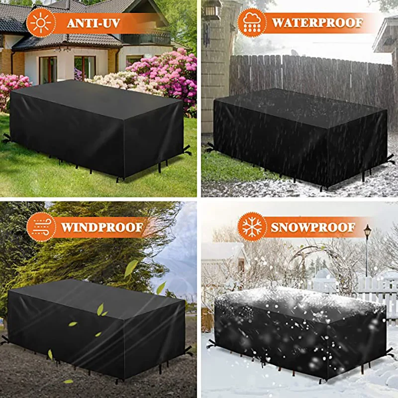 Rectangular Patio Furniture Covers Waterproof，Super Large Outdoor Sectional Furniture Set Cover for Outdoor Table Chair Sofa