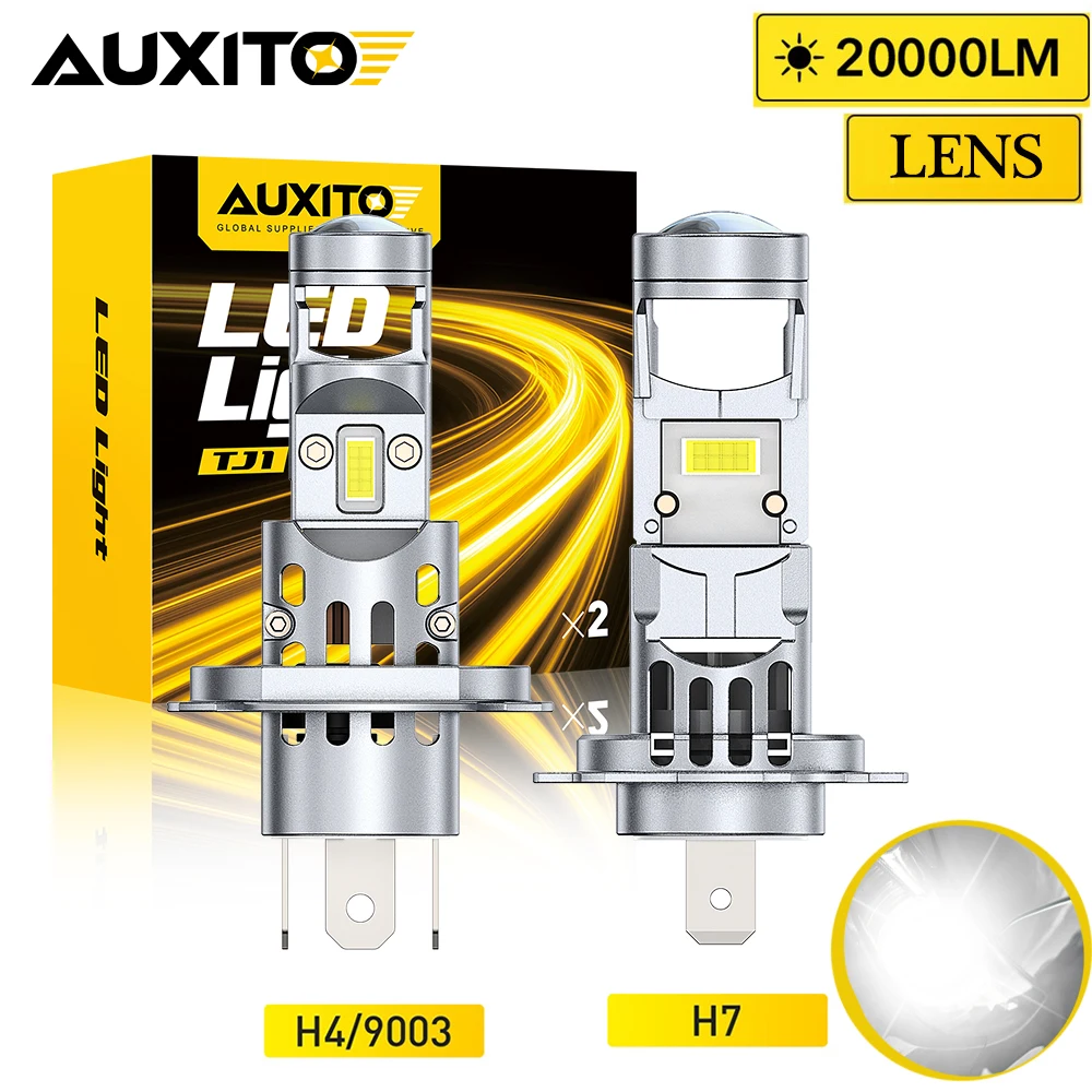 

AUXITO 2 шт. 20000LM H4 светодиодная лампа для проектора 9003 HB2 Hi/Lo Canbus авто светодиодная лампа H7 с вентилятором